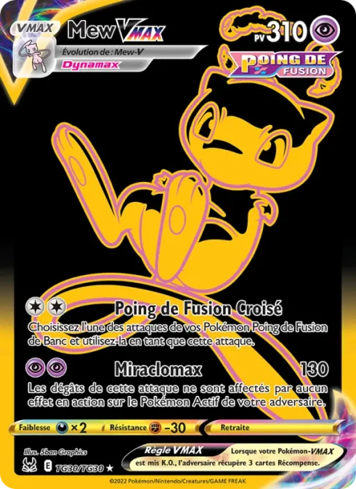 Carte Pokémon Mew VMAX TG30/TG30 Magnifique rare Origine Perdue