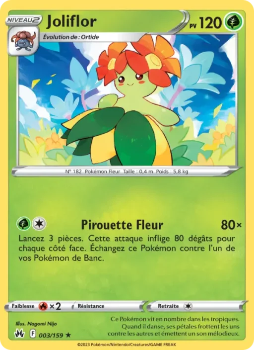 Carte Pokémon Joliflor 003/159 Rare Zénith Suprême