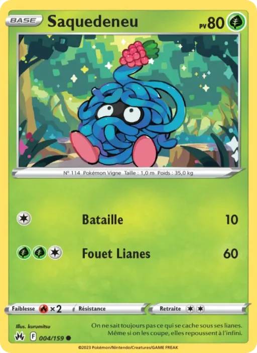 Carte Pokémon Saquedeneu 004/159 Commune Zénith Suprême