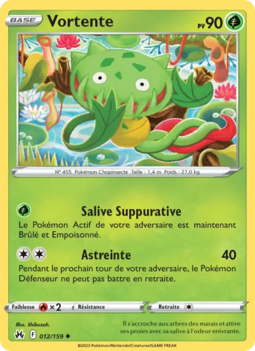 Carte Pokémon Vortente 012/159 Peu Commune Zénith Suprême
