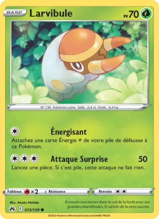 Carte Pokémon Larvibule 015/159 Commune Zénith Suprême