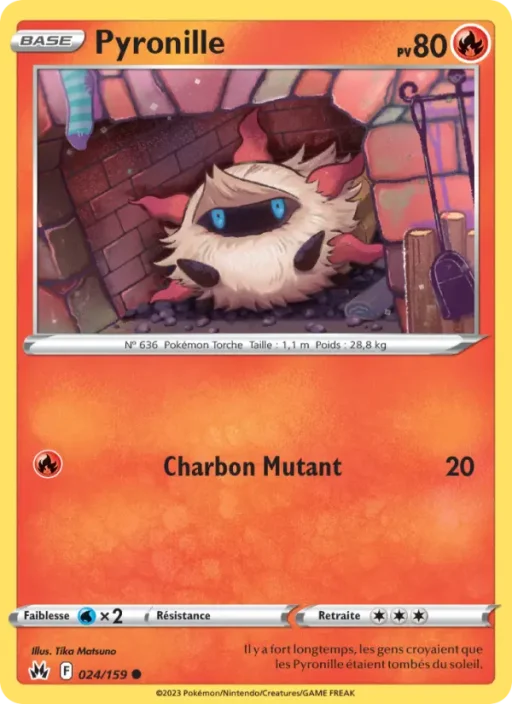 Carte Pokémon Pyronille 024/159 Commune Zénith Suprême