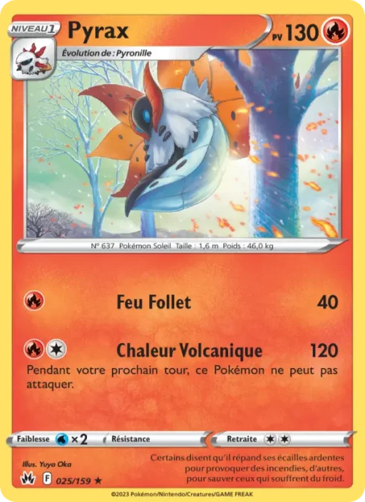 Carte Pokémon Pyrax 025/159 Rare Zénith Suprême