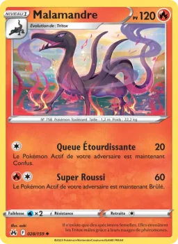 Carte Pokemon Malamandre #028