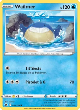 Carte Pokemon Wailmer #031