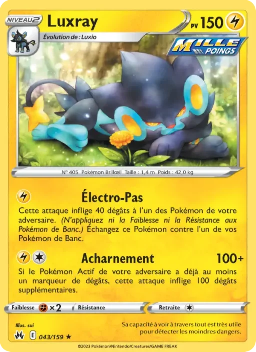 Carte Pokémon Luxray 043/159 Rare Zénith Suprême