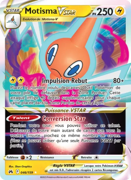 Carte Pokémon Motisma VSTAR 046/159 Holo Rare VSTAR Zénith Suprême