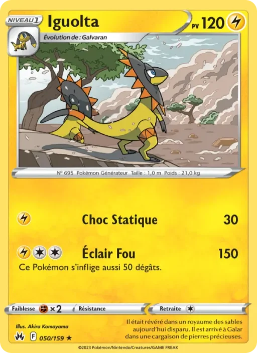 Carte Pokémon Iguolta 050/159 Rare Zénith Suprême