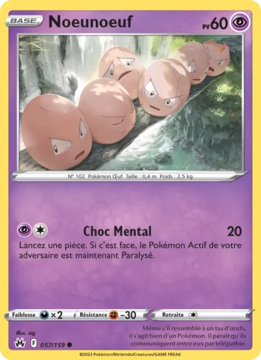 Carte Pokémon Noeunoeuf 057/159 Commune Zénith Suprême