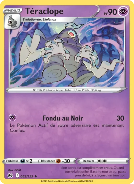 Carte Pokémon Téraclope 063/159 Peu Commune Zénith Suprême