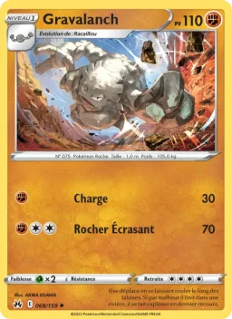 Carte Pokemon Gravalanch #068