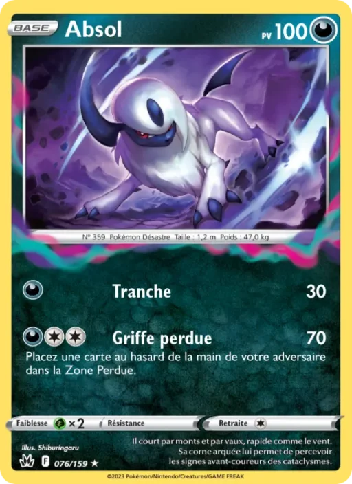 Carte Pokémon Absol 076/159 Holo Rare Zénith Suprême