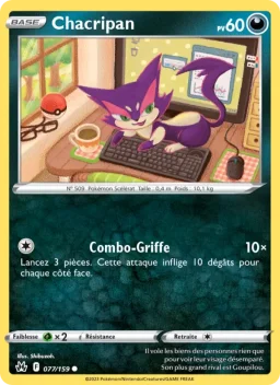 Carte Pokemon Chacripan #077