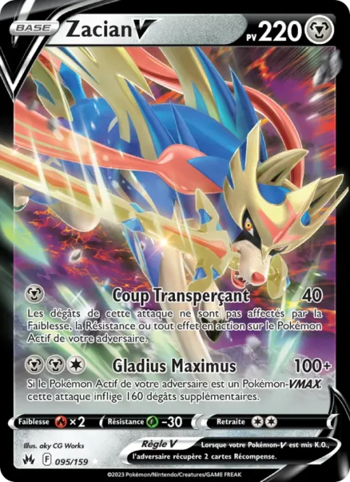Carte Pokémon Zacian V 095/159 Holo Rare V Zénith Suprême