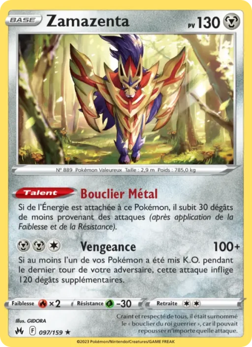 Carte Pokémon Zamazenta 097/159 Holo Rare Zénith Suprême