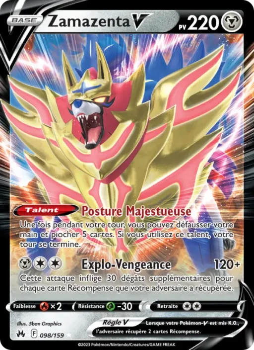 Carte Pokémon Zamazenta V 098/159 Holo Rare V Zénith Suprême