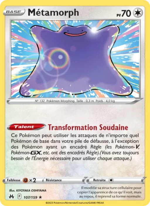 Carte Pokémon Métamorph 107/159 Holo Rare Zénith Suprême