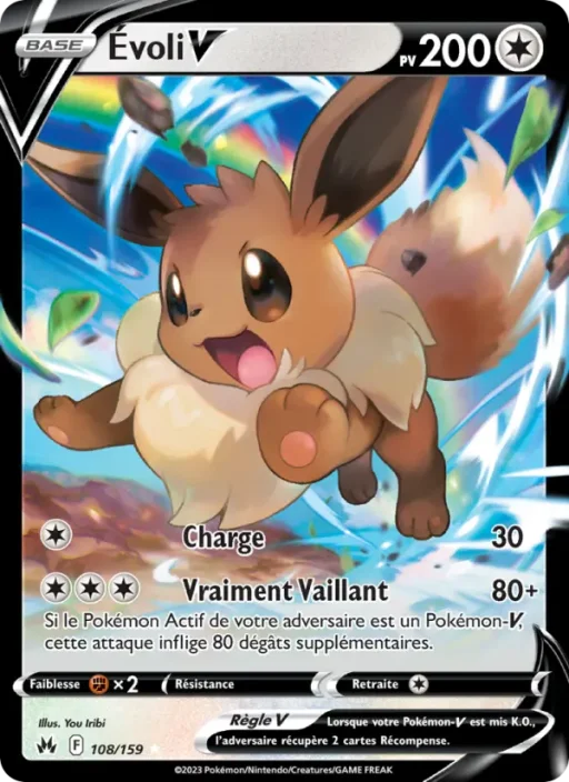 Carte Pokémon Évoli V 108/159 Holo Rare V Zénith Suprême