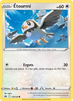 Carte Pokemon Étourmi #110