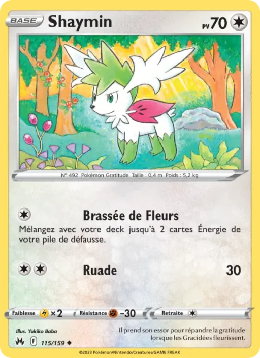 Carte Pokémon Shaymin 115/159 Peu Commune Zénith Suprême
