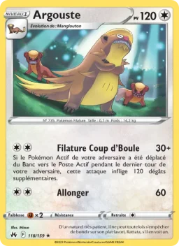 Carte Pokemon Argouste #118