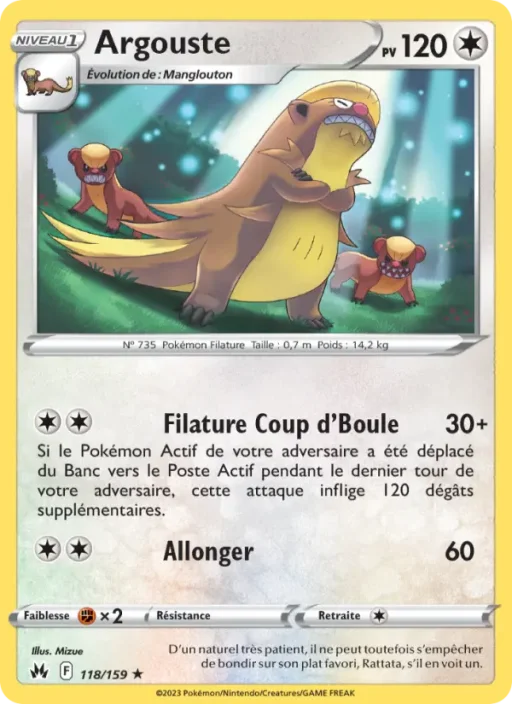Carte Pokémon Argouste 118/159 Rare Zénith Suprême