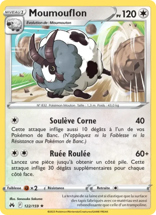 Carte Pokémon Moumouflon 122/159 Rare Zénith Suprême