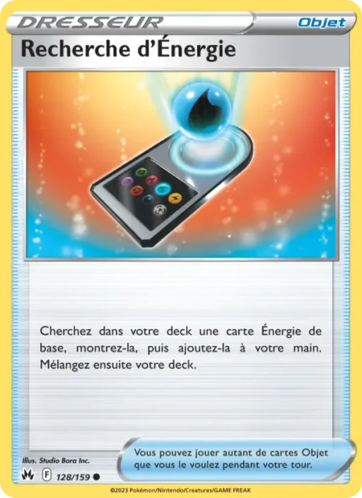 Carte Pokémon Recherche d'Énergie 128/159 Commune Zénith Suprême