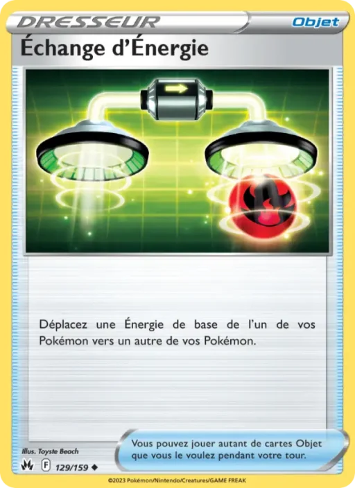 Carte Pokémon Échange d'Énergie 129/159 Peu Commune Zénith Suprême
