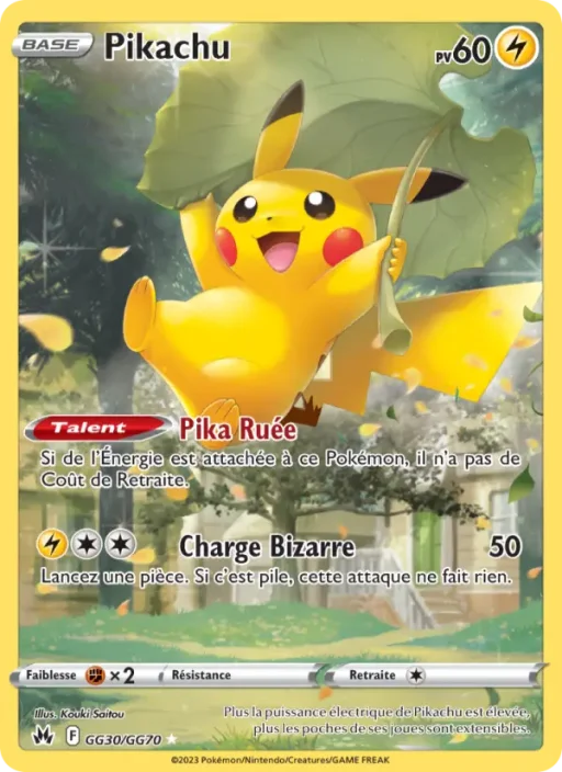 Carte Pokémon Pikachu GG30/159 Rare Zénith Suprême