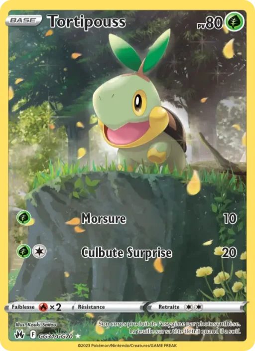 Carte Pokémon Tortipouss GG31/159 Rare Zénith Suprême