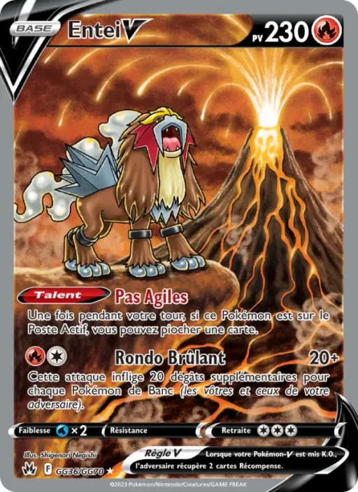 Carte Pokémon Entei V GG36/159 Ultra Rare Zénith Suprême
