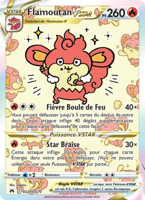 Carte Pokémon Flamoutan VSTAR GG37/159 Ultra Rare Zénith Suprême