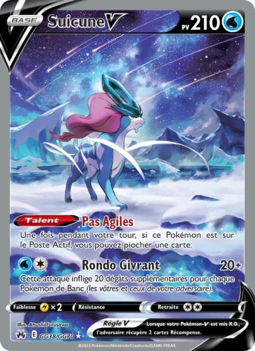 Carte Pokémon Suicune V GG38/159 Ultra Rare Zénith Suprême