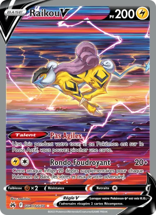 Carte Pokémon Raikou V GG41/159 Ultra Rare Zénith Suprême