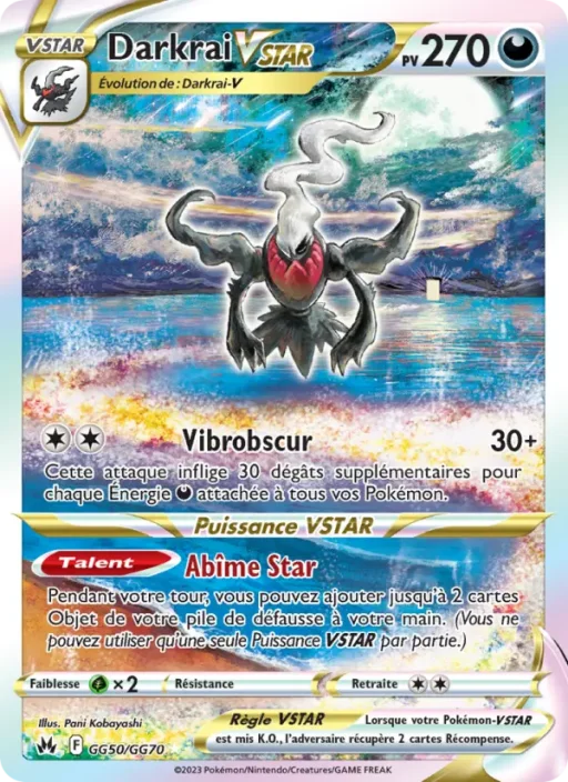 Carte Pokémon Darkrai VSTAR GG50/159 Ultra Rare Zénith Suprême