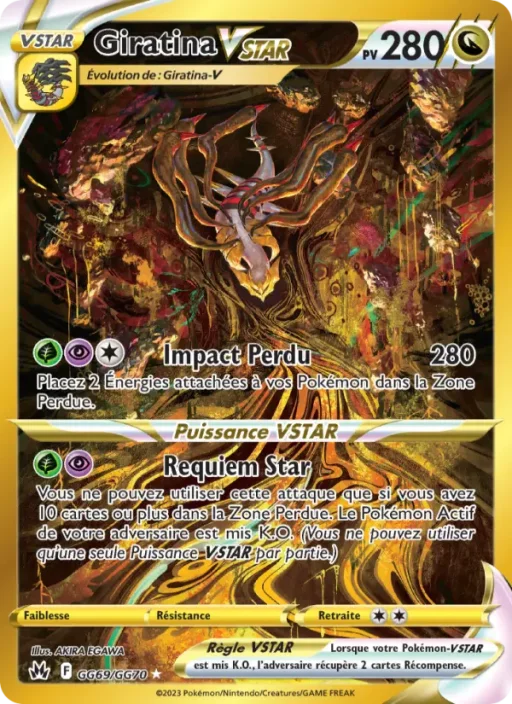 Carte Pokémon Giratina VSTAR GG69/159 Magnifique rare Zénith Suprême