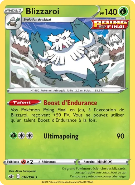 Carte Pokémon Blizzaroi 10/198 Rare Règne de Glace