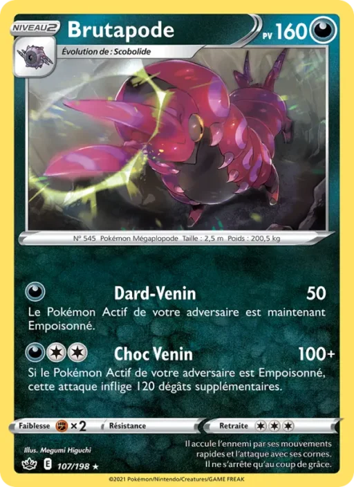 Carte Pokémon Brutapode 107/198 Rare Règne de Glace