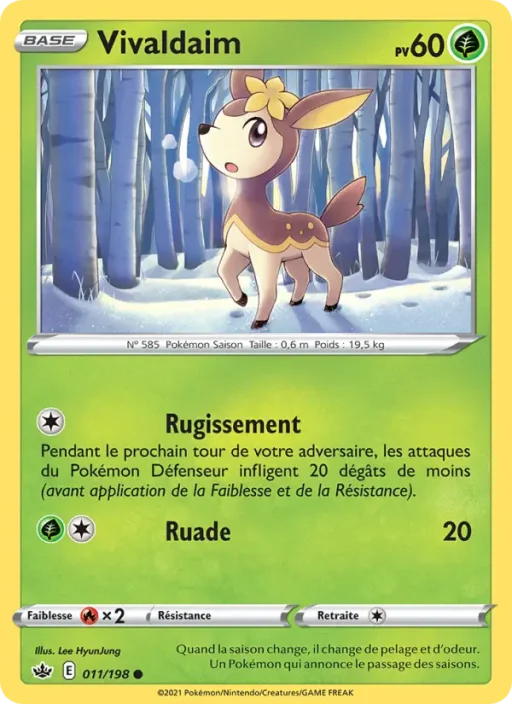 Carte Pokémon Vivaldaim 11/198 Commune Règne de Glace