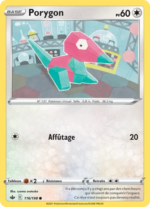 Carte Pokémon Porygon 116/198 Commune Règne de Glace
