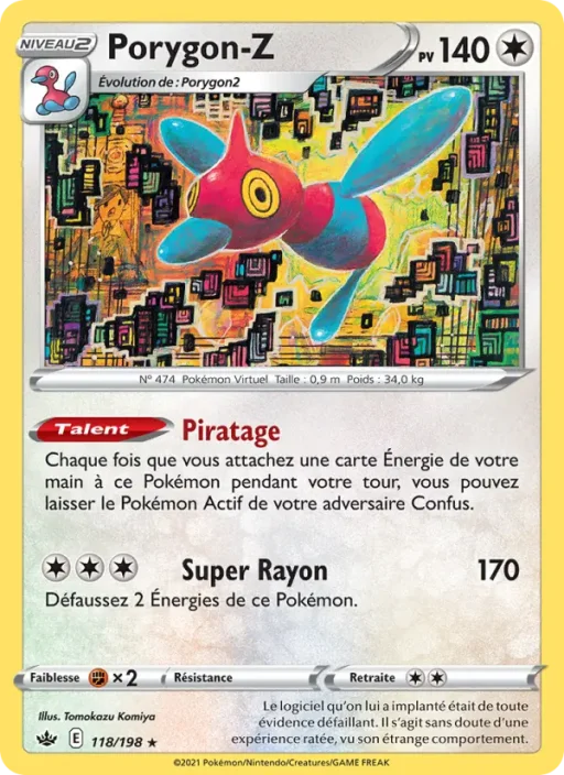 Carte Pokémon Porygon-Z 118/198 Holo Rare Règne de Glace