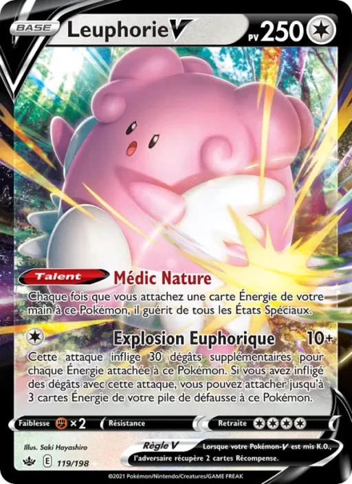 Carte Pokémon Leuphorie V 119/198 Holo Rare V Règne de Glace