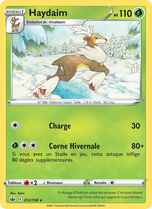Carte Pokémon Haydaim 12/198 Rare Règne de Glace
