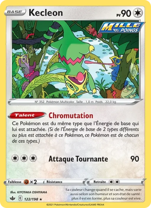 Carte Pokémon Kecleon 122/198 Rare Règne de Glace