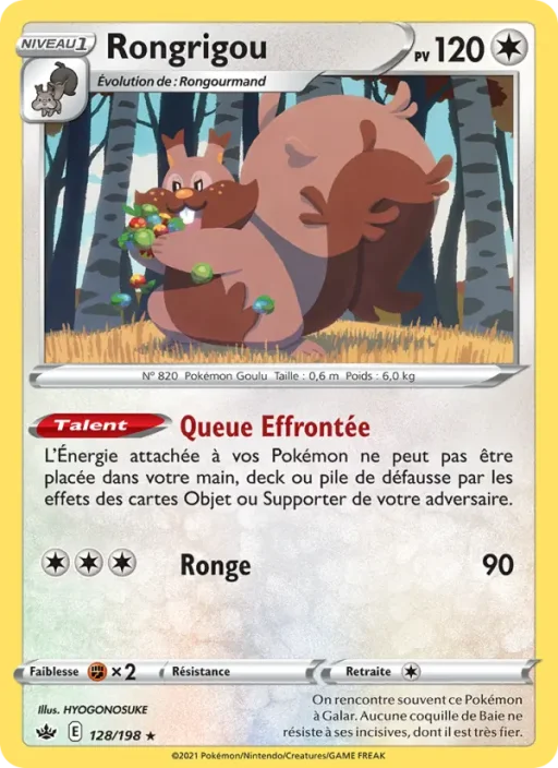 Carte Pokémon Rongrigou 128/198 Holo Rare Règne de Glace