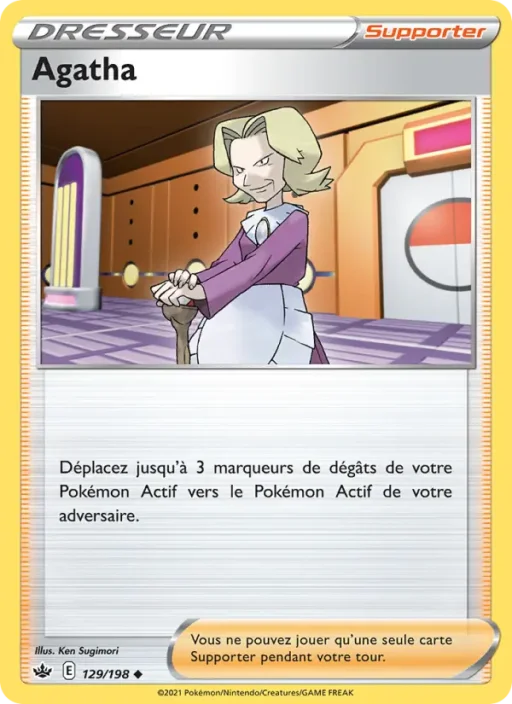 Carte Pokémon Agatha 129/198 Peu Commune Règne de Glace