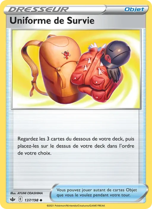 Carte Pokémon Uniforme de Survie 137/198 Peu Commune Règne de Glace