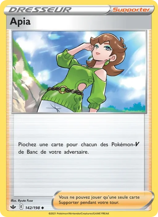 Carte Pokémon Apia 142/198 Peu Commune Règne de Glace
