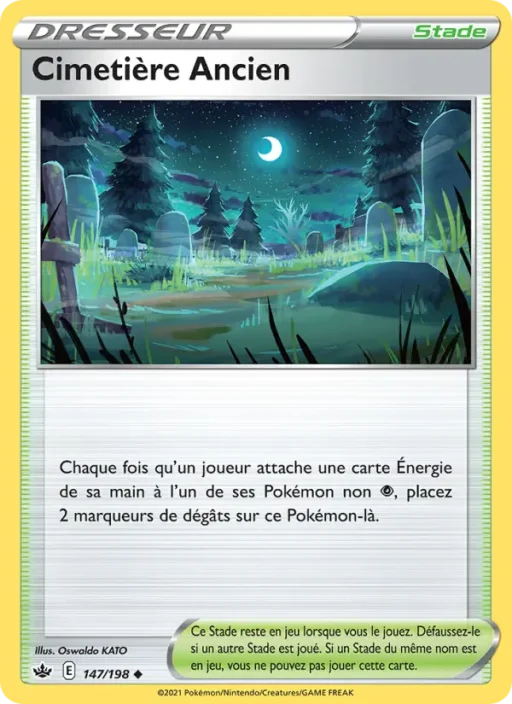 Carte Pokémon Cimetière Ancien 147/198 Peu Commune Règne de Glace